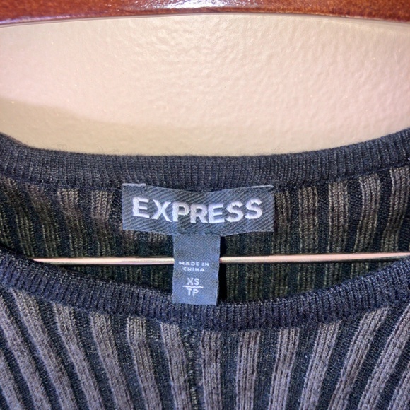 Women's long-sleeve, ribbed knit sweater dress from Express - Picture 2 of 5